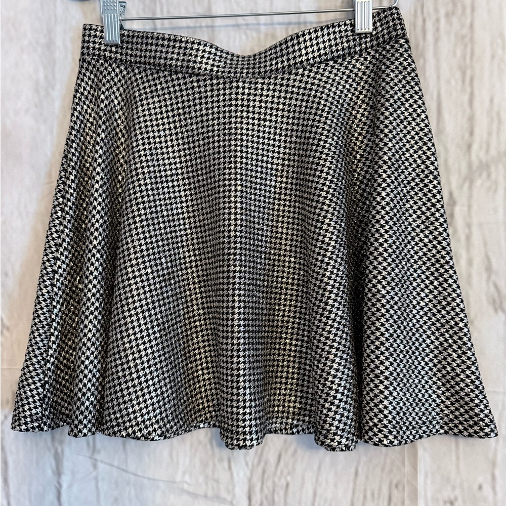 Sparkly San Souci Black and White Houndstooth Mini Skirt Womens Med